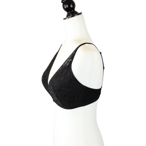 Knix Wireless Bra Black XXL Lace Cross Front Adjustable Straps Lined Cups B134 - Picture 4 of 11